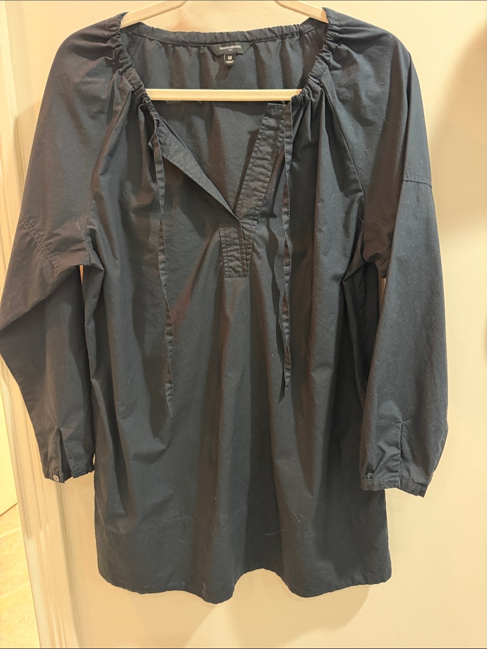 Banana Republic Black Peasant Tunic Dress